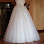 новое пышное свадебное платье цвета айвори размер 42-44