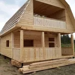 Дома из бруса Артем 6 на 8 установка Круглое и рн