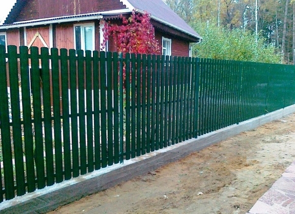 Забор из металлического штакетника в Могилёве
