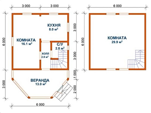 Дом из бруса Назар 6х9 сруб установка Чаусы и район 3