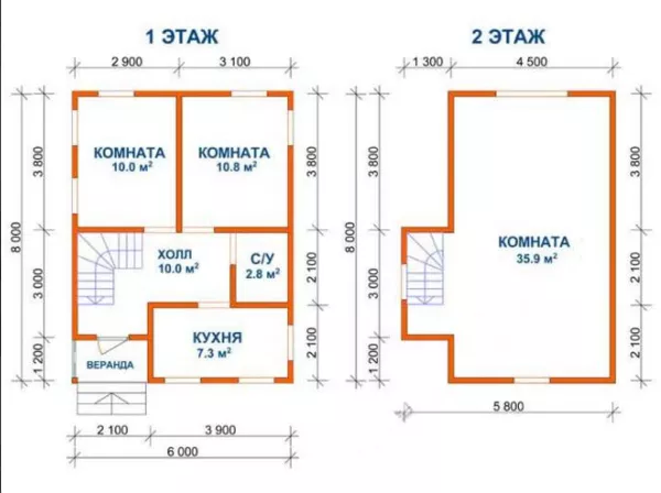 Дом из бруса сруб Эмил 6х8 установка-доставка Могилев 4