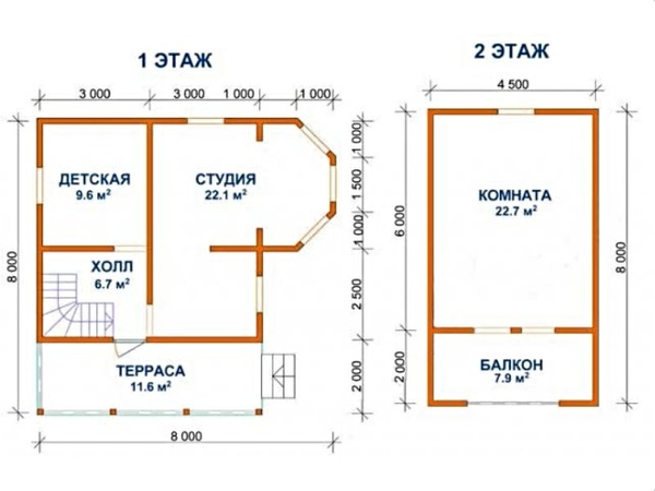 Дом из бруса Егор 6х8 сруб с установкой Быховский район 2