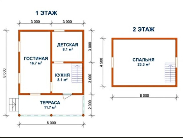 Дом из бруса Оскар 6х8м сруб с установкой Глусский район 4